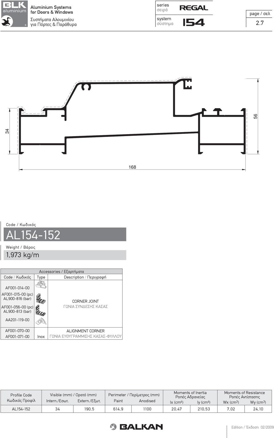 CORNER JOINT ΓΩΝΙΑ ΣΥΝ ΕΣΗΣ ΚΑΣΑΣ AΑ201-119-00 AF001-070-00 AF001-071-00 Inox ALIGNMENT CORNER ΓΩΝΙΑ ΕΥΘΥΓΡΑΜΜΙΣΗΣ ΚΑΣΑΣ-ΦΥΛΛΟΥ Profile Code