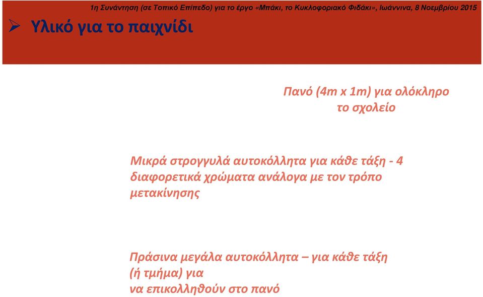 διαφορετικά χρώματα ανάλογα με τον τρόπο μετακίνησης