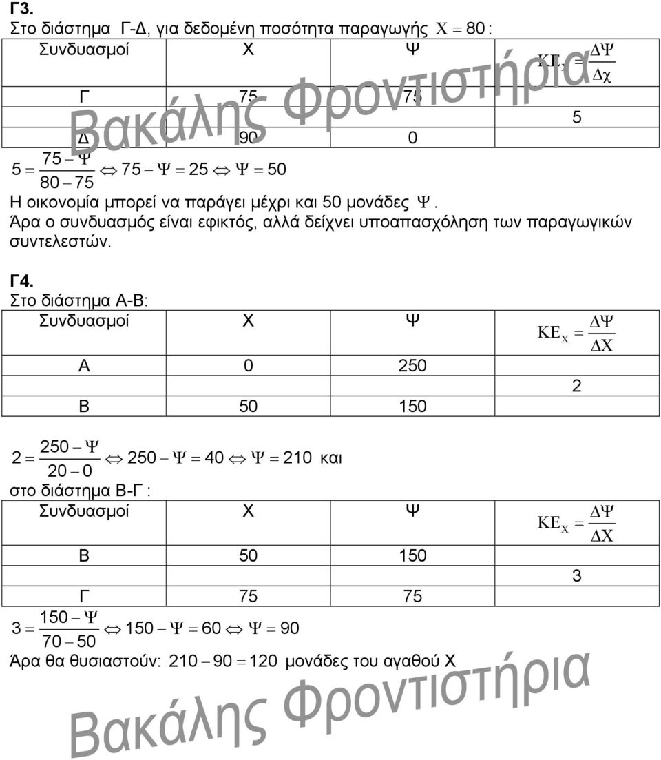 Άρα ο συνδυασμός είναι εφικτός, αλλά δείχνει υποαπασχόληση των παραγωγικών συντελεστών. Γ4.