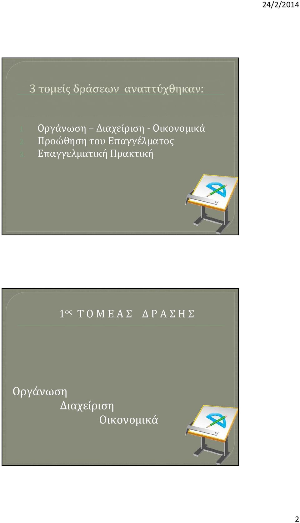 Επαγγελματική Πρακτική 1 ος Τ Ο Μ Ε Α