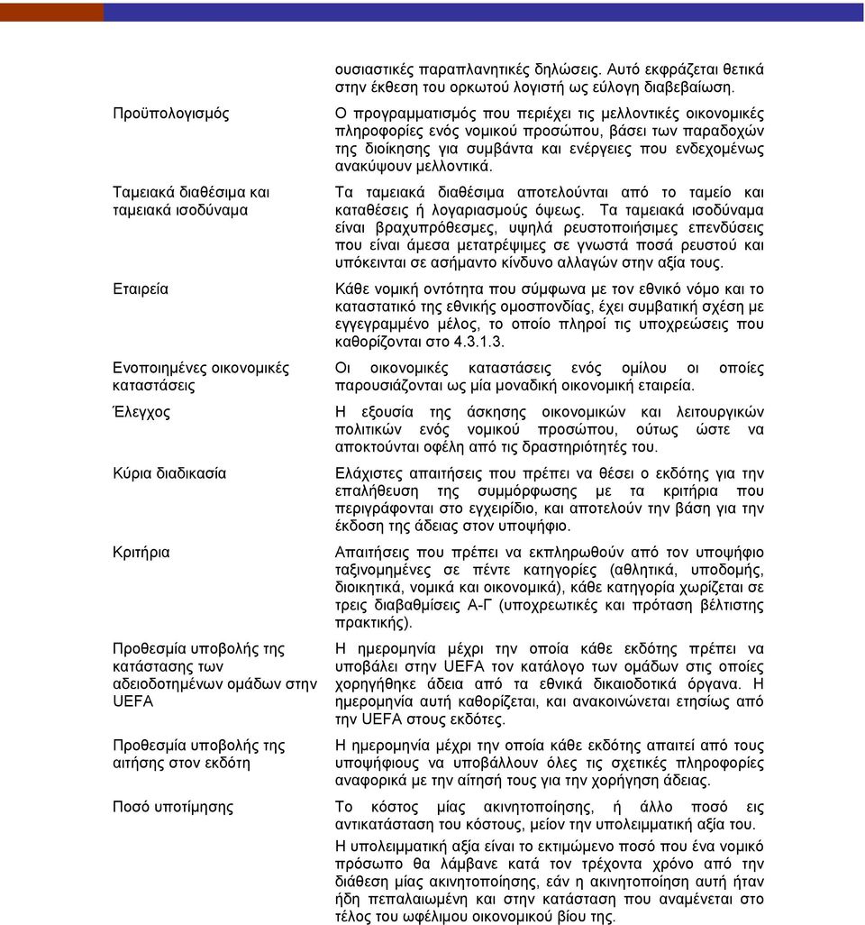 Ο προγραµµατισµός που περιέχει τις µελλοντικές οικονοµικές πληροφορίες ενός νοµικού προσώπου, βάσει των παραδοχών της διοίκησης για συµβάντα και ενέργειες που ενδεχοµένως ανακύψουν µελλοντικά.