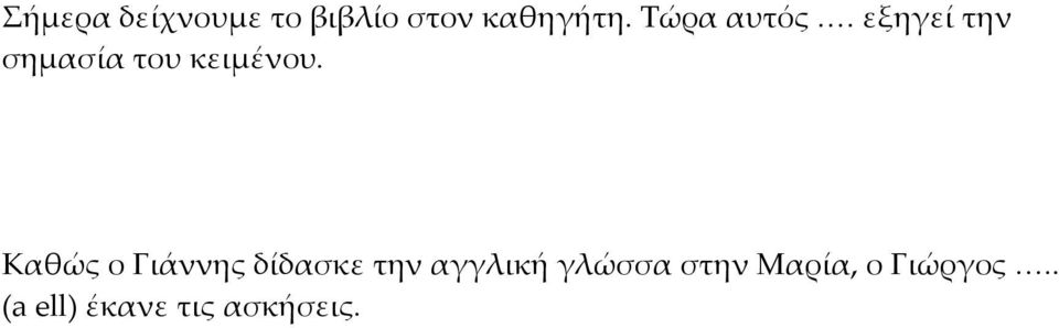 Καθώς ο Γιάννης δίδασκε την αγγλική γλώσσα