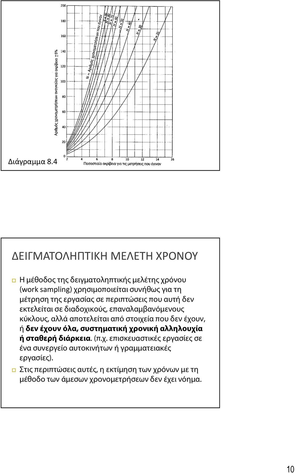 της εργασίας σε περιπτώσεις που αυτή δεν εκτελείται σε διαδοχικούς, επαναλαμβανόμενους κύκλους, αλλά αποτελείται από στοιχεία που δεν