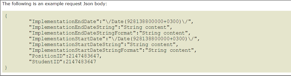Εικόνα 20.8: Xml body για service request Παράδειγμα κλήσης του service με Json body.