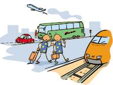 μετακινήσεις τους κυρίως τέσσερα μέσα μεταφοράς επιβατών: λεωφορείο, τρένο, ιδιωτικό αυτοκίνητο (ΙΧ) και αεροπλάνο.