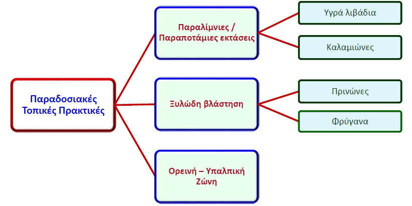 Γράφημα 1. Δόμηση των παραδοσιακών τοπικών πρακτικών όπως προτάθηκε από τη χώρα μας.