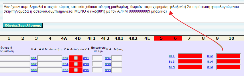 Εικόνα 18: Κωδικοί αρικμοί τςεκαρίςματοσ Οι κωδικοί 003-004 (πλικοσ τζκνων) του πίνακα 8 ςυμπλθρϊνονται αυτόματα μόλισ ςυμπλθρωκοφν τα αναλυτικά ςτοιχεία των εξαρτϊμενων τζκνων.