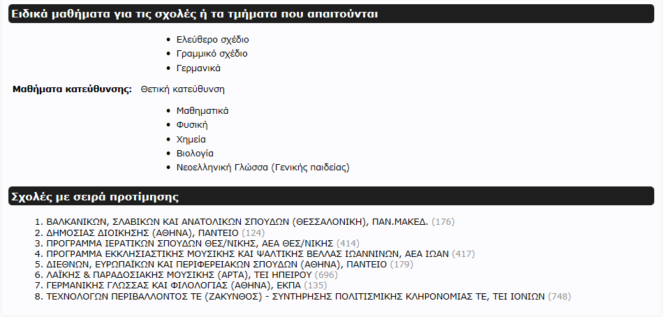 ΑΝΑΣΚΟΠΗΣΗ ΜΗΧΑΝΟΓΡΑΦΙΚΟΥ ΔΕΛΤΙΟΥ Εικόνα 29: Προεπισκόπηση Μηχανογραφικού Δελτίου (ενδεικτικό παράδειγμα) Προσοχή!