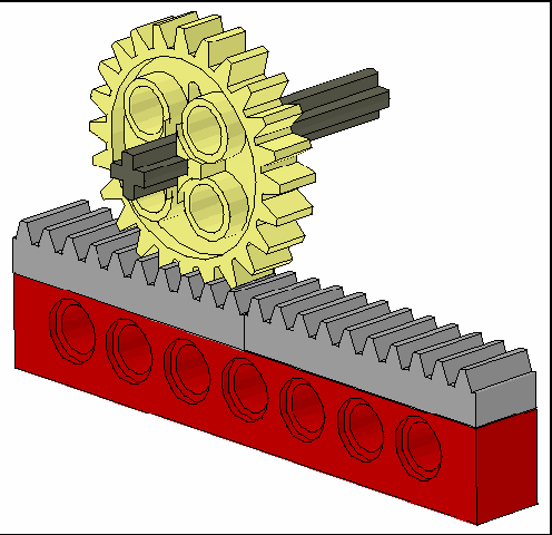 2. Γρανάζια με λοξά δόντια (Bevel gears). Με τα γρανάζια αυτά μπορούμε να αλλάξουμε την κατεύθυνση της περιστροφής κατά 90 ο.