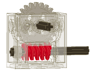 4. Κοχλιωτό γρανάζι (Worm gears). Μοιάζει με τις βίδες.