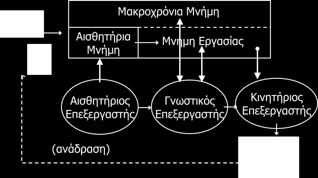 Τέλος ο κινητήριος επεξεργαστής παραλαμβάνει εντολή μιας ενέργειας από το γνωστικό επεξεργαστή και καθοδηγεί τους μύες ώστε να την εκτελέσει. Εικόνα 2.