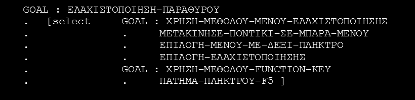 Όπως αναφέραμε, τα μοντέλα αυτής της κατηγορίας, καταγράφοντας τις γνωστικές λειτουργίες του χρήστη κατά την εκτέλεση συγκεκριμένων εργασιών, δημιουργούν περιγραφές των μεθόδων που χρησιμοποιεί ο