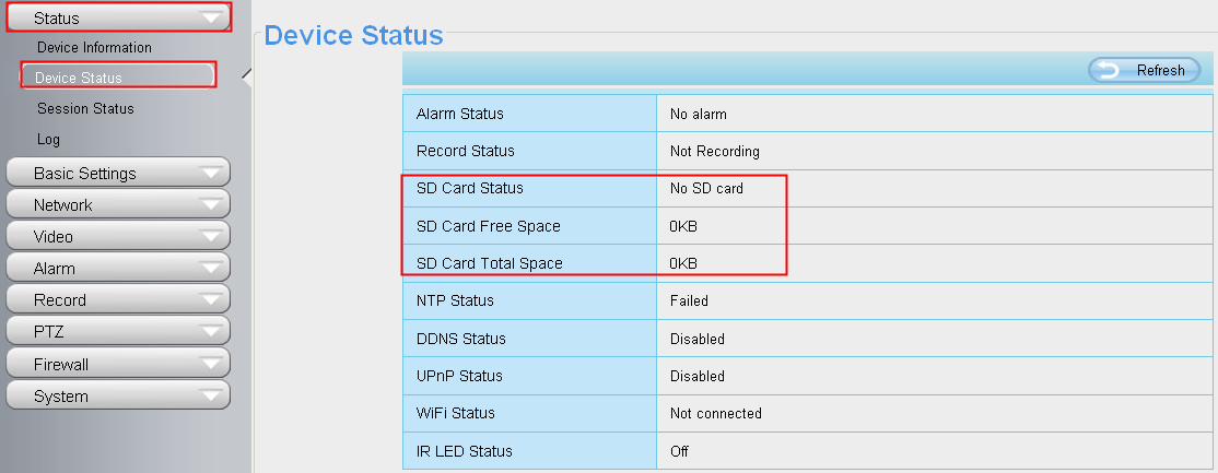 4.6.5 SD Card Management (Διαχείριση κάρτας SD) Η Κάμερα υποστηρίζει κάρτα SD και το μέγεθος της κάρτας θα πρέπει να είναι έως 32GB.