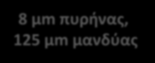 Οπτικός Κυματοδηγός (1/3) α) Μονοτροπική ίνα βηματικού δείκτη 8 μm πυρήνας, 125 μm μανδύας β)