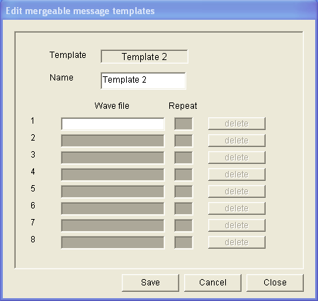 Plena VAS configuration Διαμόρφωση el 29 Παράδειγμα προτύπου Σε αυτό το παράδειγμα, δημιουργείται ένα πρότυπο το οποίο χρησιμοποιείται για τα μηνύματα εκκένωσης για τους ορόφους της πτέρυγας