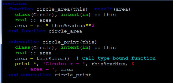 OOP στη Fortran 2003: κληρονομικότητα Αντί για this μπορεί να χρησιμοποιηθεί άλλο όνομα.