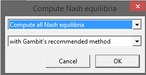 Υπολογισμός ισορροπίας κατά Nash.