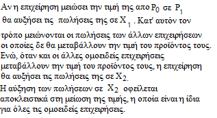 H αναμενόμενη καμπύλη ζήτησης (dd) δείχνει την ποσότητα του προϊόντος που προσδοκά ότι θα πουλήσει η αντιπροσωπευτική επιχείρηση όταν μεταβάλλει την τιμή του προϊόντος όταν οι άλλες ομοειδείς