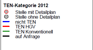Παράδειγμα στη Γερμανία TEN-Kategorie 2012 TEN-Kategorie 2012 Stelle mit Detailplan Stelle mit Detailplan Stelle ohne Detaiplan Stelle ohne Detaiplan Nicht TEN Nicht TEN TEN HGV TEN HGV TEN