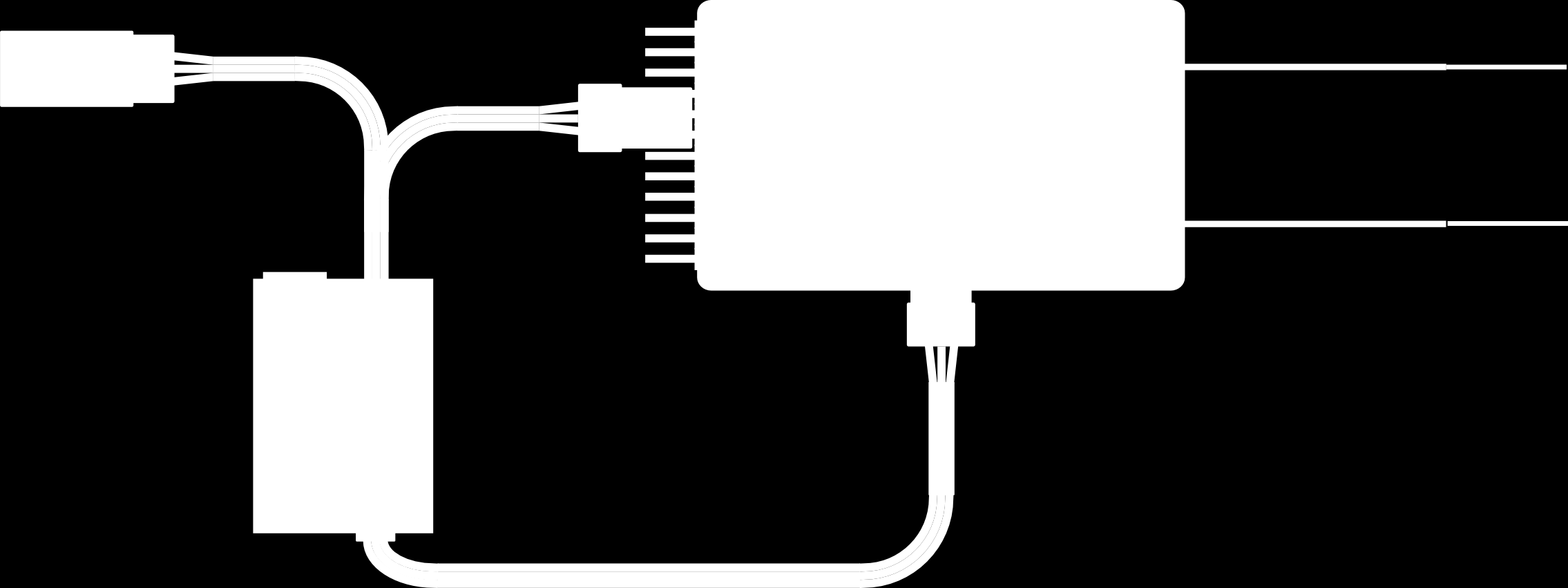 Obr. 3: Schéma zapojenia pre súťaže (ESC regulátor otáčok, THRO kanál plynu z prijímača) Pripojenie s externým BEC Pripojenie s externým BEC je podobné pripojeniu s vnútorným BEC.