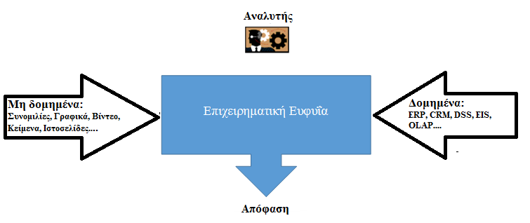 Στον πιο πάνω ορισμό αλλά και στην ίδια την ονομασία του όρου «επιχειρηματική ευφυΐα» γίνετε λόγος για μια επιχείρηση, δηλαδή για έναν οργανισμό που προσβλέπει σε πωλήσεις και σε αντίστοιχο κέρδος