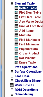 POSTPROCCESING: ELEMENT TABLE ΕΠΙΛΟΓΗ ΣΤΟΙΧΕΙΩΝ ΓΙΑ ΑΝΑΛΥΣΗ Επιλογή στοιχείων