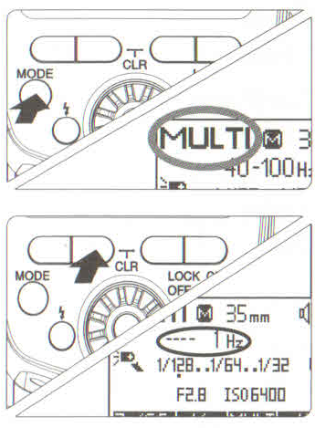 4.Λειτουργία Πολλαπλών Λάμψεων (Multi Mode) Πατήστε το κουμπί [MODE] για να επιλέξετε τη λειτουργία Μulti.