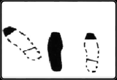 Στροφή αριστερά, με άξονα το δεξί πόδι, το αριστερό πόδι στην διάσταση με μέτωπο προς το κέντρο του κύκλου Β ή μ α 8 ο 9