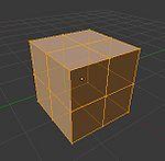 Για να προσθέστε ένα κύβο στη σκηνή επιλέγετε Add» Add Mesh» Cube ή χρησιμοποιείτε τη συντόμευση Shift+A.