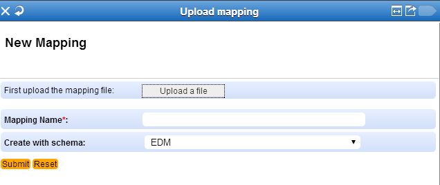 4.2 Ανέβασμα Αρχείου Αντιστοίχισης και Αρχείου XSL Επιλέγοντας το Upload mapping από το παράθυρο που εμφανίζεται στην Εικόνα 2 ο χρήστης μπορεί να επιλέξει και να αποστείλει ένα αρχείο αντιστοίχισης