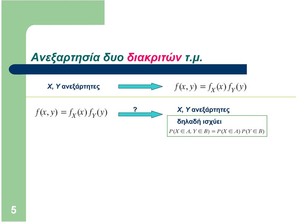 Χ, Υ ανεξάρτητες?