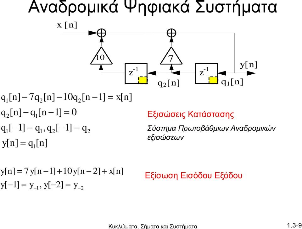 -, 7 x, 7 x Εξισώσεις Κατάστασης Σύστημα