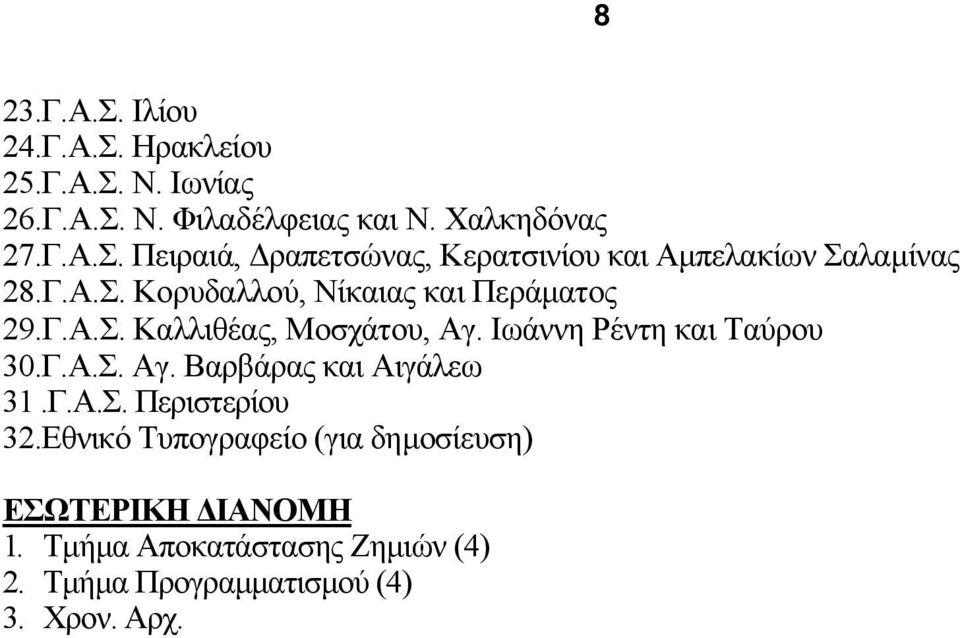 Γ.Α.Σ. Περιστερίου 32.Εθνικό Τυπογραφείο (για δηµοσίευση) ΕΣΩΤΕΡΙΚΗ ΙΑΝΟΜΗ 1. Τµήµα Αποκατάστασης Ζηµιών (4) 2.