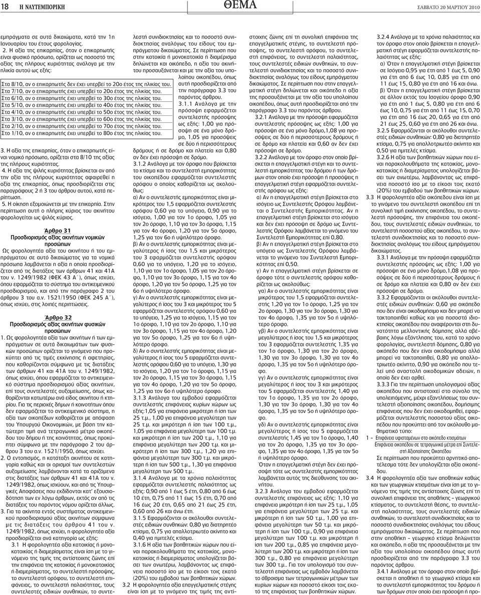 10 εμπράγματα σε αυτά δικαιώματα, κατά την 1η Ιανουαρίου του έτους φορολογίας. 2.