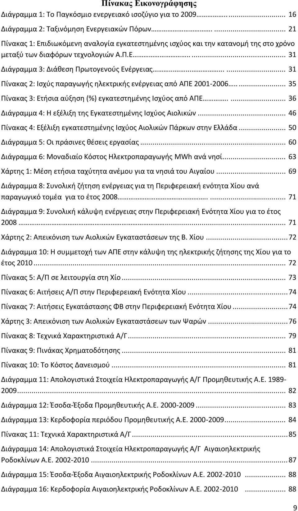 ........... 31 Ρίνακασ 2: Ιςχφσ παραγωγισ θλεκτρικισ ενζργειασ από ΑΡΕ 2001-2006..... 35 Ρίνακασ 3: Ετιςια αφξθςθ (%) εγκατεςτθμζνθσ Ιςχφοσ από ΑΡΕ.