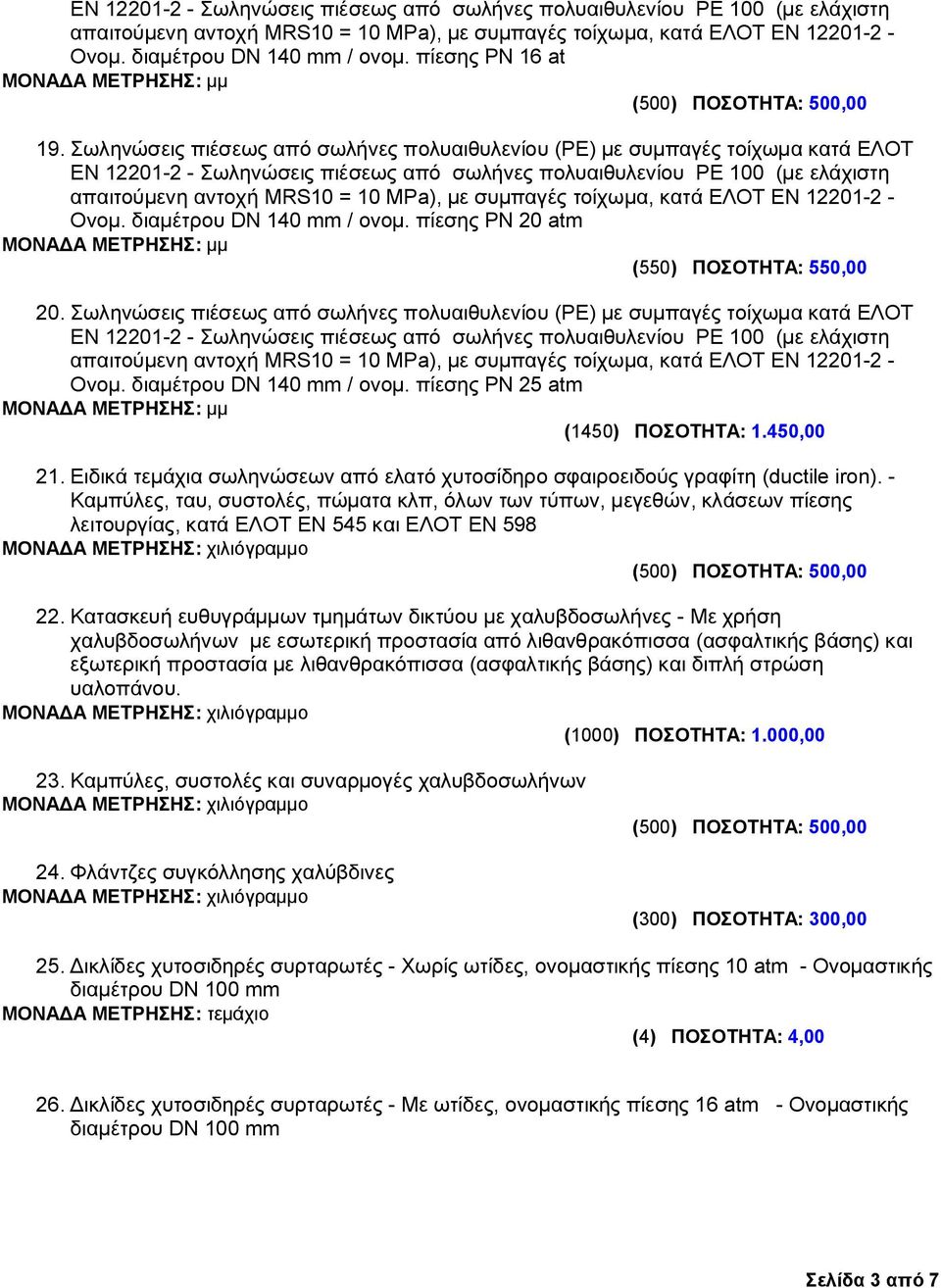 Ειδικά τεμάχια σωληνώσεων από ελατό χυτοσίδηρο σφαιροειδούς γραφίτη (ductile iron).