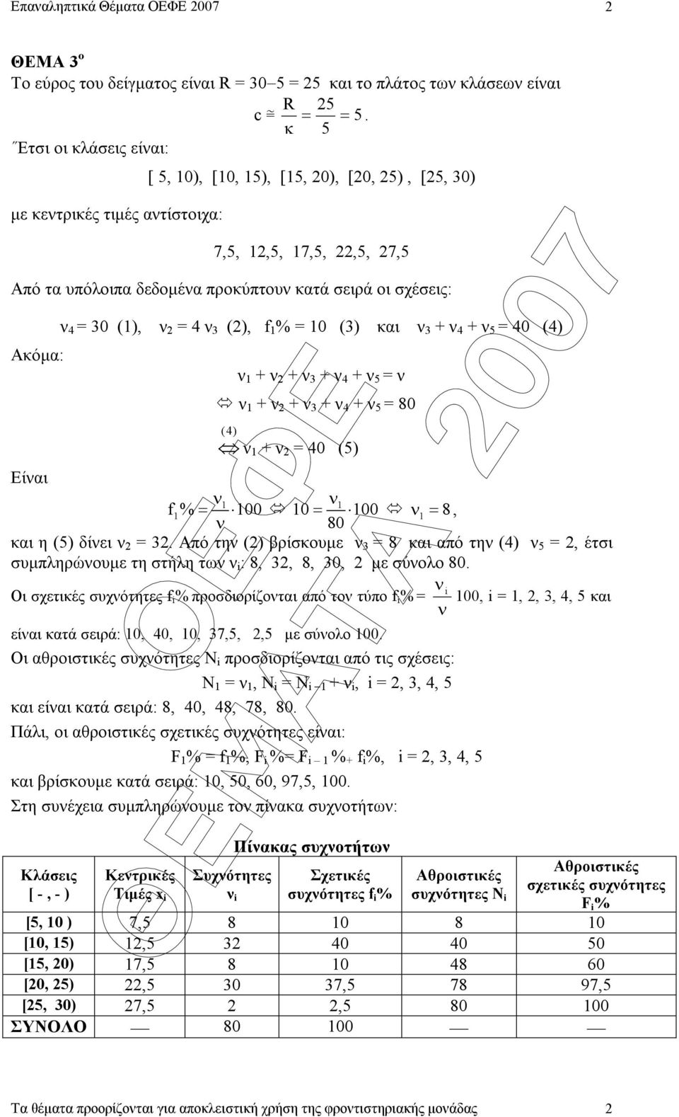 % 0 () και ν + ν 4 + ν 40 (4) ν + ν + ν + ν 4 + ν ν ν + ν + ν + ν 4 + ν 80 (4) ν + ν 40 () ν ν f % 00 0 00 8 ν 80 ν, και η () δίνει ν.