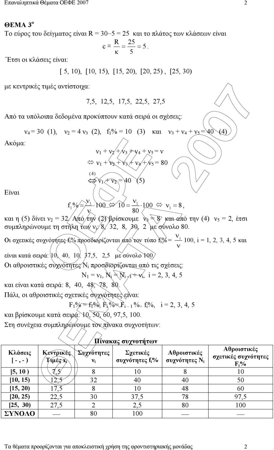 % 0 () και ν + ν 4 + ν 40 (4) ν + ν + ν + ν 4 + ν ν ν + ν + ν + ν 4 + ν 80 (4) ν + ν 40 () ν ν f % 00 0 00 8 ν 80 ν, και η () δίνει ν.