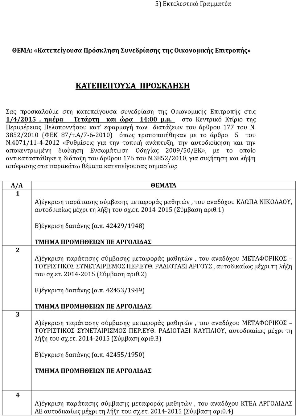 Α/7-6-2010) όπως τροποποιήθηκαν με το άρθρο 5 του Ν.