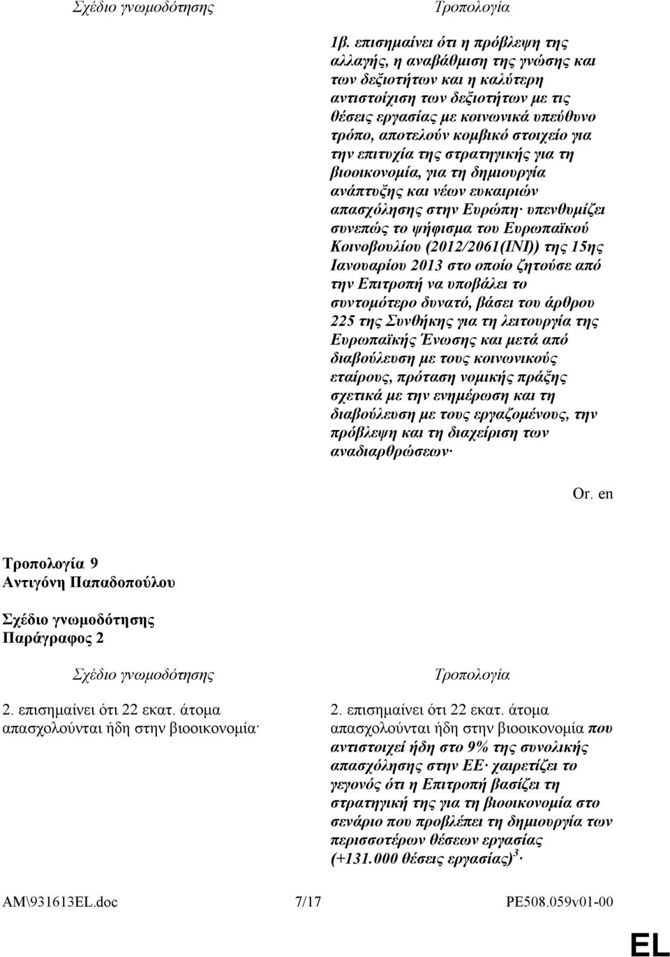 (2012/2061(INI)) της 15ης Ιανουαρίου 2013 στο οποίο ζητούσε από την Επιτροπή να υποβάλει το συντομότερο δυνατό, βάσει του άρθρου 225 της Συνθήκης για τη λειτουργία της Ευρωπαϊκής Ένωσης και μετά από