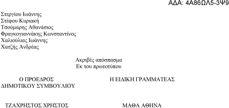 Ανδρέας Ακριβές απόσπασμα Εκ του πρωτοτύπου Ο ΠΡΟΕΔΡΟΣ Η