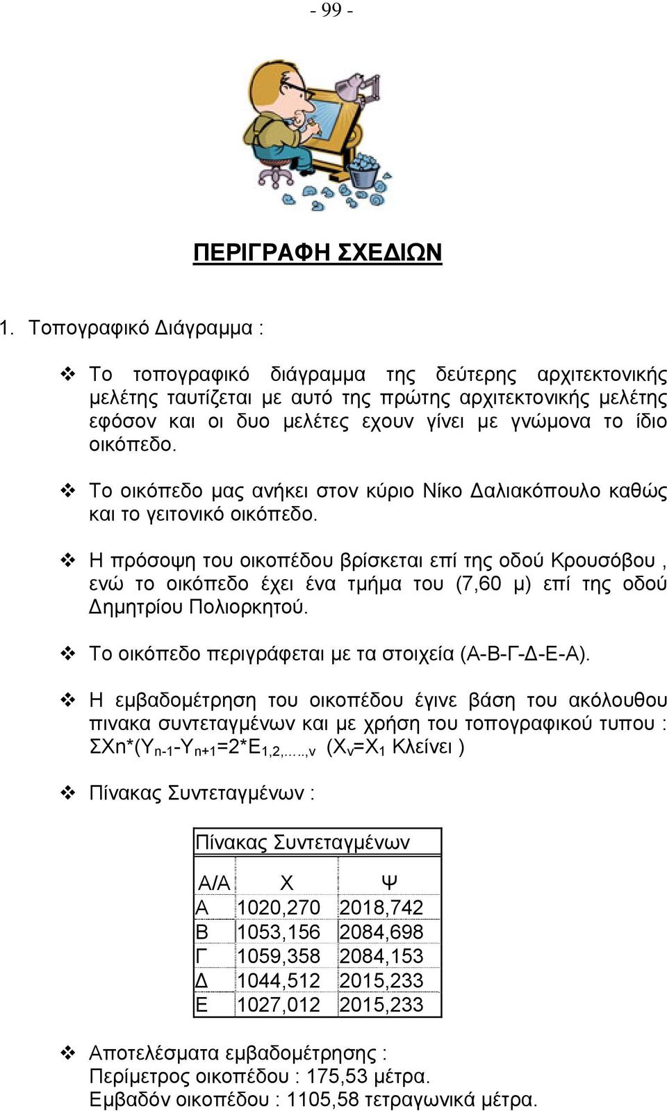 οικόπεδο. Το οικόπεδο μας ανήκει στον κύριο Νίκο Δαλιακόπουλο καθώς και το γειτονικό οικόπεδο.