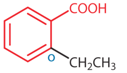 Αντίθετα το COOH (λειτουργική ομάδα των καρβοξυλικών οξέων) με το βενζόλιο σχηματίζουν ένωση με εμπειρικό όνομα βενζοϊκό οξύ, οπότε μητρική ένωση είναι το βενζοϊκό οξύ. 2.