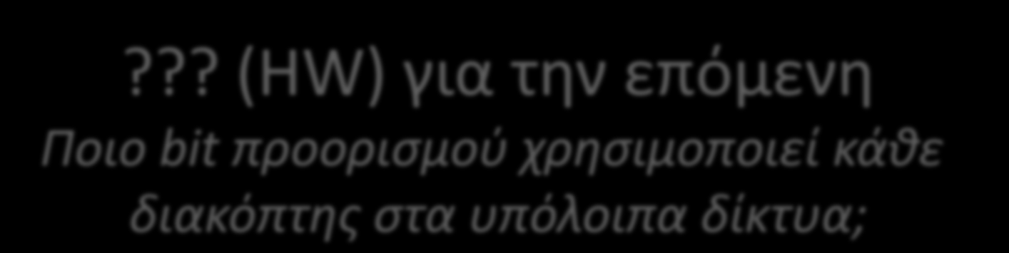 Στα υπόλοιπα Στο baseline και στο multistage n-cube και στην πεταλούδα, στο στάδιο i κοιτάμε το y n 1 i (ίδια με το omega!)?