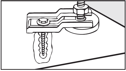 Τοποθέτηση και σύνδεση Πλαϊνή όψη Κατά την τοποθέτηση, πρέπει να ασφαλίσετε τη συσκευή με ελάσματα στερέωσης. Πάνω όψη Ασφαλίστε και τα τέσσερα πόδια της συσκευής με τα συνοδευτικά ελάσματα στερέωσης.
