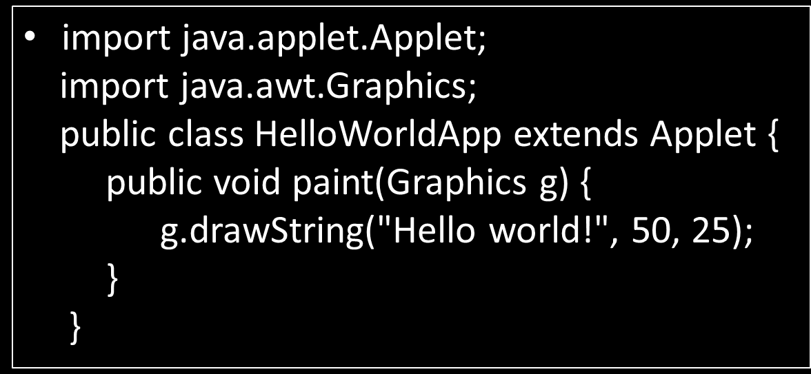 Δημιουργία ενός Java applet