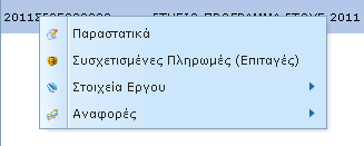 4.3. Επιλογές σε επίπεδο ΣΑ Κάνοντας δεξί κλικ πάνω σε κάποια ΣΑ προκύπτει το ακόλουθο μενού.