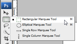 Marquee Tools 2.4.1 Rectangular Marquee Tool Το Rectangular Marquee tool μας δίνει την δυνατότητα να κάνουμε selections σε σχήμα παραλληλογράμμων και τετραγώνων.