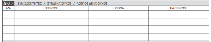 Τα παρόντα πεδία δεν είναι υποχρεωτικά, αλλά είναι καλό να συμπληρωθούν. Γράφουμε τα στοιχεία των γειτόνων μας εφόσον τα γνωρίζουμε.