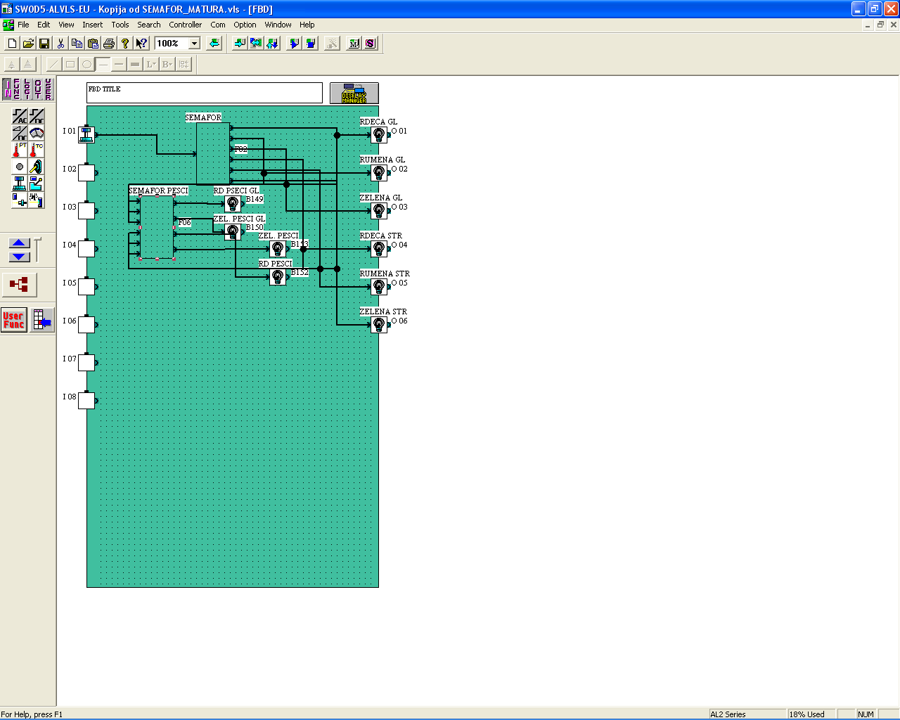 2.3 Program za semafor Program za semafor sem napisal v programu Mitsubishi Alpha Controller.
